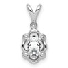 Lex & Lu Sterling Silver White Topaz & Diamond Pendant LAL103565 - Lex & Lu