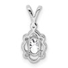 Lex & Lu Sterling Silver White Topaz & Diamond Pendant LAL103565 - 3 - Lex & Lu