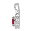 Lex & Lu Sterling Silver Created Ruby & Diamond Pendant LAL103570 - 2 - Lex & Lu