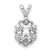 Lex & Lu Sterling Silver White Topaz & Diamond Pendant LAL103575 - Lex & Lu