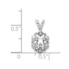 Lex & Lu Sterling Silver White Topaz & Diamond Pendant LAL103575 - 3 - Lex & Lu