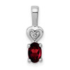 Lex & Lu Sterling Silver Garnet & Diamond Pendant LAL103589 - Lex & Lu