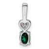 Lex & Lu Sterling Silver Created Emerald & Diamond Pendant LAL103593 - 4 - Lex & Lu