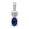 Lex & Lu Sterling Silver Created Sapphire & Diamond Pendant LAL103596 - Lex & Lu