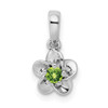 Lex & Lu Sterling Silver w/Rhodium Floral Peridot Pendant LAL103613 - Lex & Lu