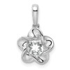 Lex & Lu Sterling Silver w/Rhodium Floral White Topaz Pendant - Lex & Lu