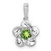 Lex & Lu Sterling Silver w/Rhodium Floral Peridot Pendant LAL103615 - 4 - Lex & Lu