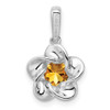 Lex & Lu Sterling Silver w/Rhodium Floral Citrine Pendant LAL103623 - 4 - Lex & Lu