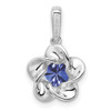 Lex & Lu Sterling Silver w/Rhodium Floral Created Sapphire Pendant - 4 - Lex & Lu