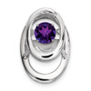 Lex & Lu Sterling Silver Amethyst Birthstone Vibrant Pendant - Lex & Lu