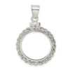 Lex & Lu Sterling Silver 19.1 x 1.5mm $0.01 Rope Coin Bezel Pendant - 3 - Lex & Lu