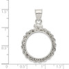 Lex & Lu Sterling Silver 19.1 x 1.5mm $0.01 Rope Coin Bezel Pendant - 4 - Lex & Lu