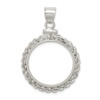 Lex & Lu Sterling Silver 21.1 x 2mm $0.05 Rope Coin Bezel Pendant - Lex & Lu