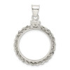 Lex & Lu Sterling Silver 21.1 x 2mm $0.05 Rope Coin Bezel Pendant - 3 - Lex & Lu