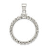 Lex & Lu Sterling Silver 26.4 x 1.8mm Susan B. Anthony Rope Coin Bezel Pendant - Lex & Lu