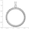 Lex & Lu Sterling Silver 39.4 x 3.1mm 1 oz. Silver Town Rope Coin Bezel Pendant - 4 - Lex & Lu