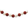Lex & Lu Sterling Silver FWC Pearl & Stabilized Red Coral Necklace 18'' - 2 - Lex & Lu