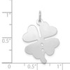 Lex & Lu Sterling Silver 4-leaf Clover Polished Disc Charm - 4 - Lex & Lu