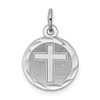 Lex & Lu Sterling Silver Cross Disc Charm LAL103938 - Lex & Lu