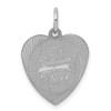 Lex & Lu Sterling Silver On Graduation Day Heart Disc Charm - Lex & Lu