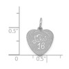 Lex & Lu Sterling Silver Sweet Sixteen Heart Disc Charm LAL103964 - 4 - Lex & Lu