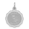 Lex & Lu Sterling Silver Sweet Sixteen Disc Charm LAL103965 - Lex & Lu