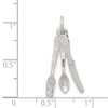 Lex & Lu Sterling Silver Knife, Fork & Spoon Charm - 3 - Lex & Lu Lex & Lu Sterling Silver Knife, Fork & Spoon Charm - 3 - Lex & Lu