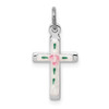 Lex & Lu Sterling Silver w/Rhodium Enameled Cross Charm LAL104220 - Lex & Lu