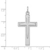 Lex & Lu Sterling Silver w/Rhodium Satin & Polished Cross Pendant - 3 - Lex & Lu