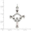 Lex & Lu Sterling Silver Antiqued Claddagh Cross Charm - 3 - Lex & Lu