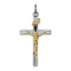 Lex & Lu Sterling Silver w/Rhodium & Vermeil INRI Crucifix Charm LAL104276 - Lex & Lu