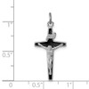 Lex & Lu Sterling Silver w/Rhodium Enameled Crucifix Charm - 3 - Lex & Lu