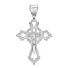 Lex & Lu Sterling Silver w/Rhodium CZ Crucifix Pendant LAL104300 - 4 - Lex & Lu