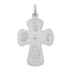 Lex & Lu Sterling Silver w/Rhodium Satin Cross Pendant - 4 - Lex & Lu