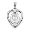 Lex & Lu Sterling Silver w/Rhodium Miraculous Heart Medal LAL104338 - 4 - Lex & Lu