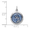 Lex & Lu Sterling Silver w/Rhodium Blue Epoxy St. Christopher Medal - 4 - Lex & Lu