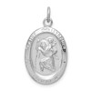 Lex & Lu Sterling Silver w/Rhodium St. Christopher Medal LAL104369 - Lex & Lu