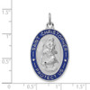 Lex & Lu Sterling Silver w/Rhodium Enameled St. Christopher Medal LAL104378 - 4 - Lex & Lu