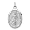 Lex & Lu Sterling Silver w/Rhodium Saint Florian Medal - Lex & Lu