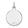 Lex & Lu Sterling Silver Rhodium-plated/Plain Back Angel Medal - 4 - Lex & Lu