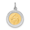Lex & Lu Sterling Silver w/Rhodium & Vermeil Holy Communion Medal - Lex & Lu