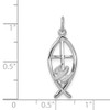 Lex & Lu Sterling Silver w/Rhodium Ichthus Fish Charm LAL104443 - 4 - Lex & Lu