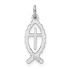 Lex & Lu Sterling Silver w/Rhodium Ichthus Fish Charm LAL104445 - 3 - Lex & Lu