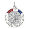 Lex & Lu Sterling Silver Enameled Saint Michael Medal - Lex & Lu