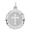 Lex & Lu Sterling Silver Cross Disc Charm LAL104495 - Lex & Lu