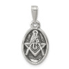 Lex & Lu Sterling Silver Antiqued Masonic Charm - Lex & Lu