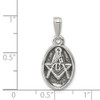 Lex & Lu Sterling Silver Antiqued Masonic Charm - 3 - Lex & Lu