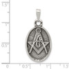 Lex & Lu Sterling Silver Antiqued Masonic Pendant - 3 - Lex & Lu