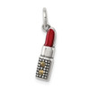 Lex & Lu Sterling Silver Enameled Lipstick Charm - Lex & Lu