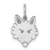 Lex & Lu Sterling Silver Fox Head Polished Front/Satin Back Charm - Lex & Lu